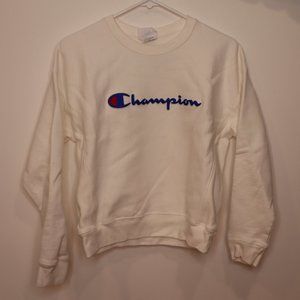 White Champion Crewneck Sweatshirt